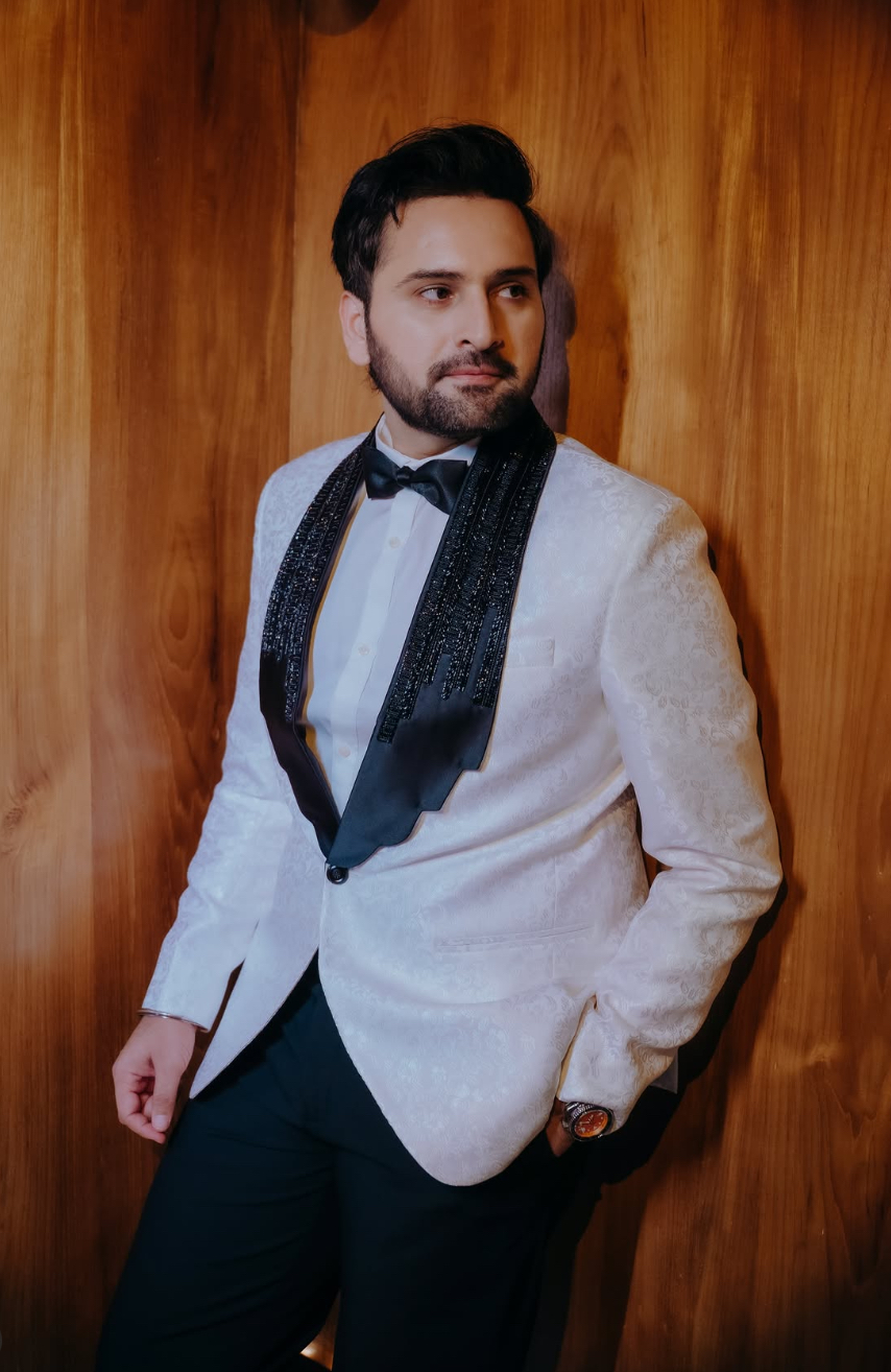 Abel Biju in Ivory Crepe Bandhgala Suit